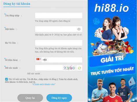 Đăng Ký Hi88 - Hướng Dẫn Cách Tạo Tài Khoản Miễn Phí 2 Bảng thông tin đăng ký Hi88 dành cho thành viên mới